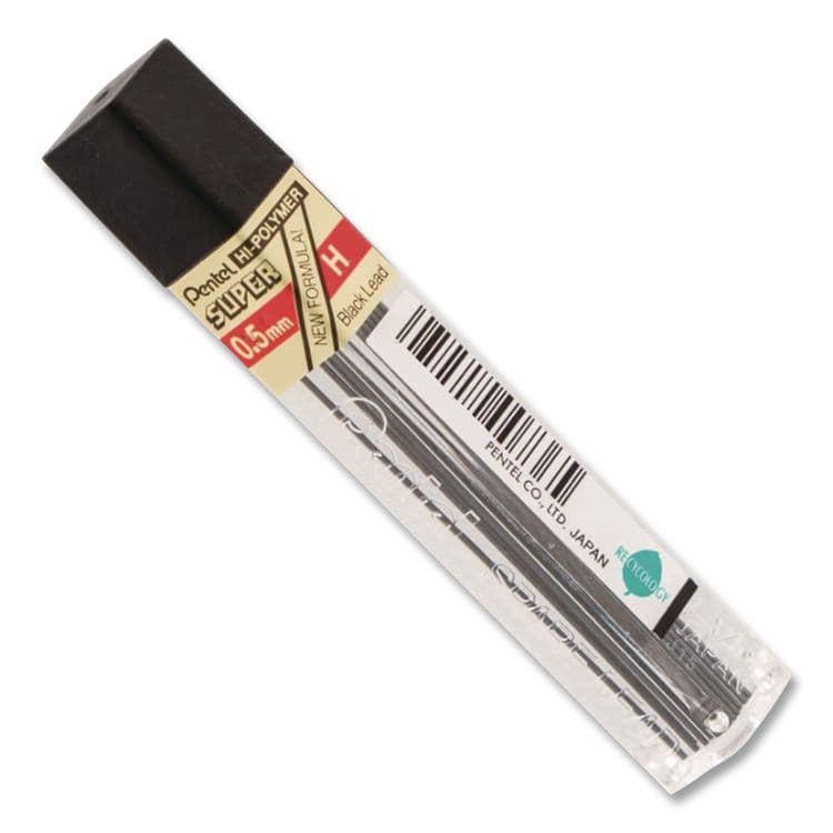 PENTEL OF AMERICA Super Hi-Polymer Lead Refills, 0.5 mm, H, Black, 12/Tube (PENC505H) thumbnail 4