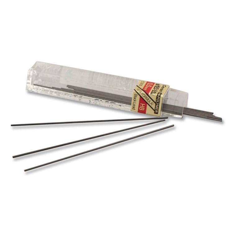 PENTEL OF AMERICA Super Hi-Polymer Lead Refills, 0.5 mm, HB, Black, 12/Tube (PENC505HB) thumbnail 2