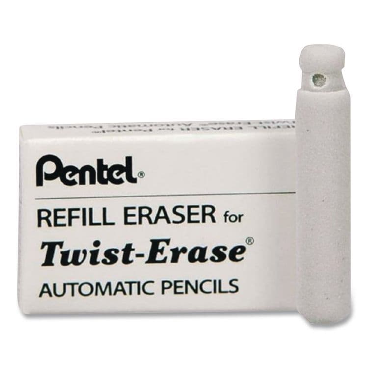 PENTEL OF AMERICA Eraser Refills for Pentel Side FX and Twist-Erase Pencils, Cylindrical Rod, White, 3/Tube (PENE10) thumbnail 2