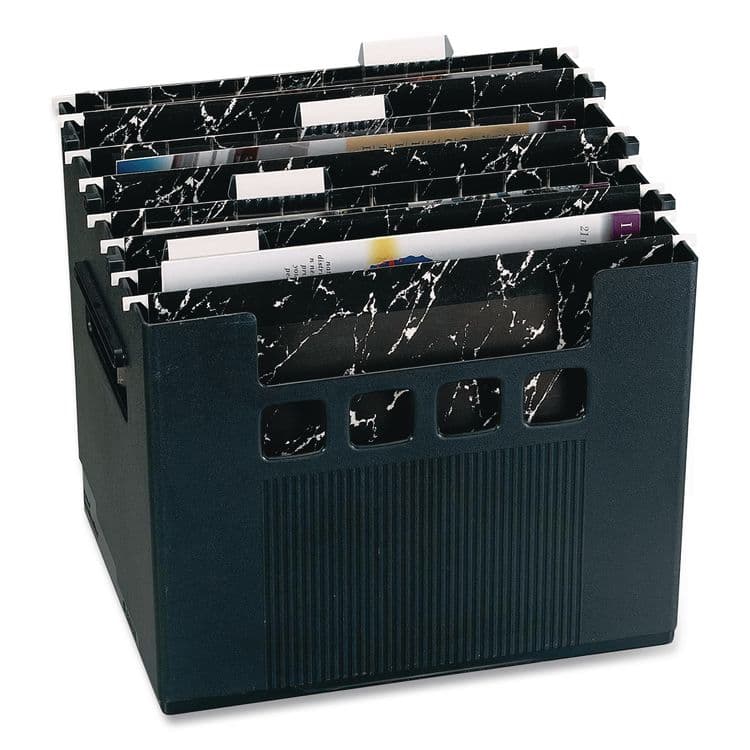 TOPS BUSINESS FORMS Portable Desktop File With Hanging Folders, Letter Size, 10" Long, Black (PFX43013) thumbnail 2