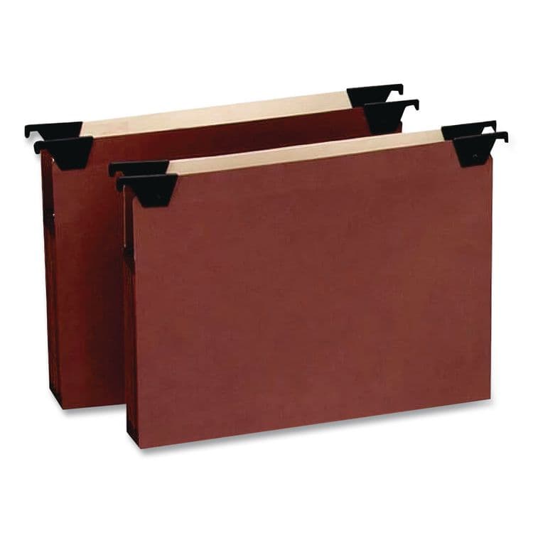 TOPS BUSINESS FORMS Premium Expanding Hanging File Pockets with Swing Hooks and Dividers, 3 Dividers with 1/3-Cut Tabs, Letter Size, Brown, 5/Box (PFX45432) thumbnail 2