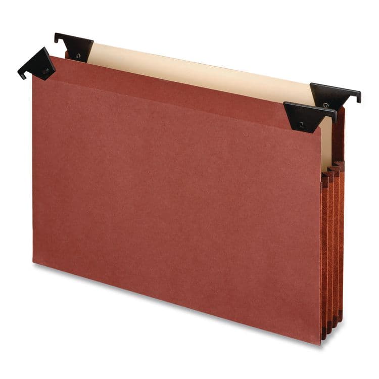 TOPS BUSINESS FORMS Premium Expanding Hanging File Pockets with Swing Hooks and Dividers, 3 Dividers with 1/3-Cut Tabs, Letter Size, Brown, 5/Box (PFX45432) thumbnail 3