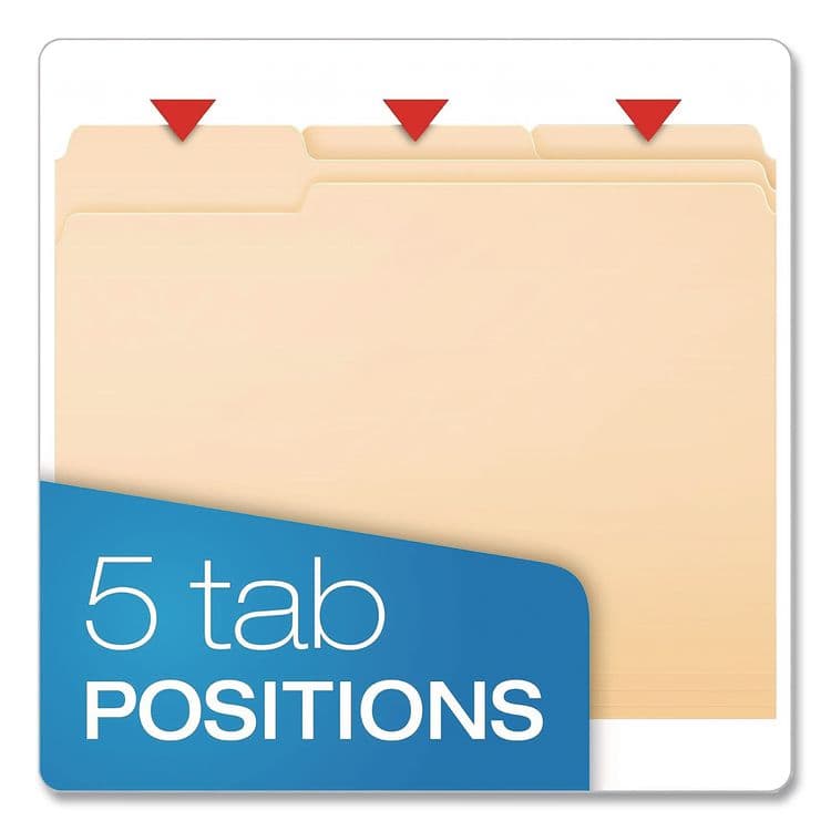 TOPS BUSINESS FORMS Double Stuff File Folders, 1/3-Cut Tabs: Assorted, Letter Size, Manila, 50/Pack (PFX54459) thumbnail 3