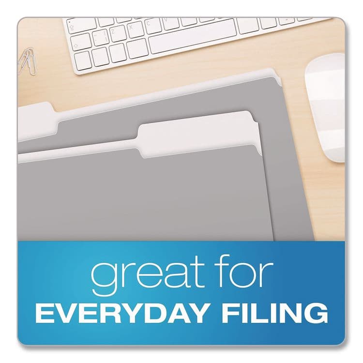 TOPS BUSINESS FORMS Interior File Folders, 1/3-Cut Tabs: Assorted, Legal Size, Gray, 100/Box (PFX435013GRA) thumbnail 4