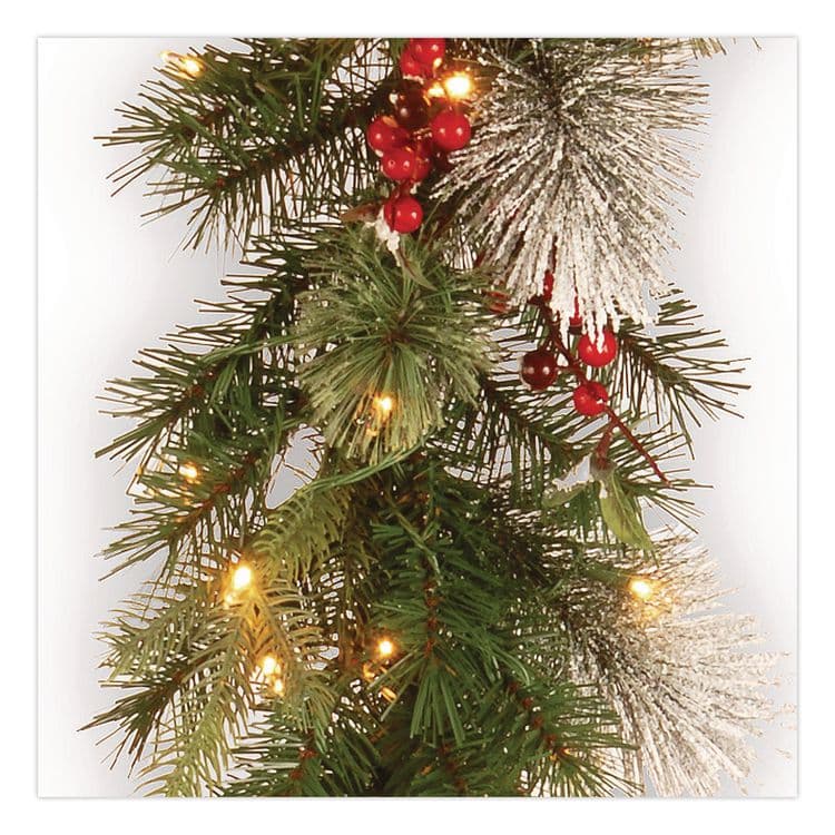 NATIONAL TREE COMPANY Pre-Lit Wintry Pine Garland, AC Powered, Clear Incandescent Lights, 108" Long, Green (NTTPEWT3009B1) thumbnail 3