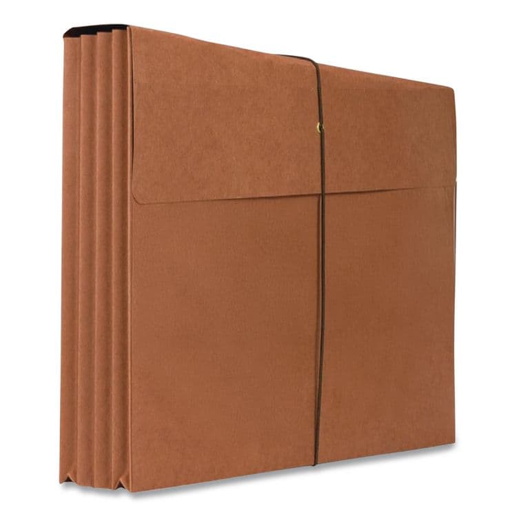 TOPS BUSINESS FORMS Standard Expanding Wallet with Fiber Gussets, 3.5" Expansion, 1 Section, Elastic Cord Closure, Letter Size, Red Fiber (PFX1053ELOX) thumbnail 3