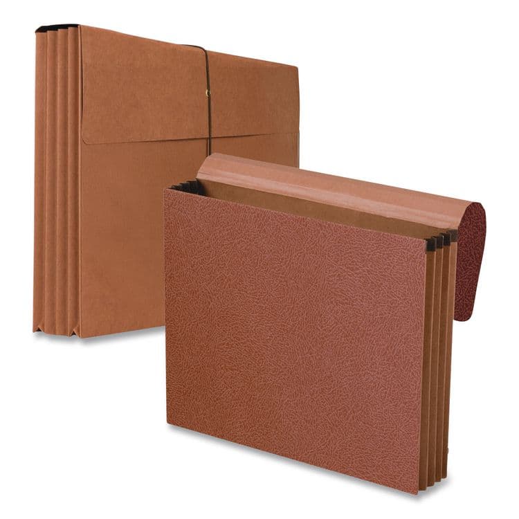 TOPS BUSINESS FORMS Standard Expanding Wallet with Fiber Gussets, 3.5" Expansion, 1 Section, Elastic Cord Closure, Letter Size, Red Fiber (PFX1053ELOX) thumbnail 4