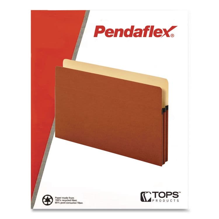 TOPS BUSINESS FORMS Standard Expanding File Pockets, 1.75" Expansion, Legal Size, Redrope, 25/Box (PFX1516COX) thumbnail 3