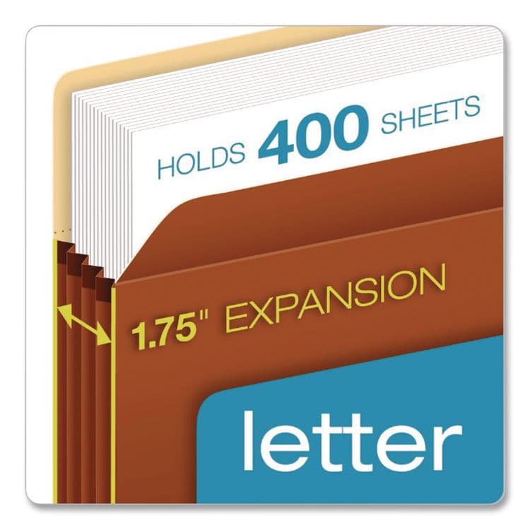 TOPS BUSINESS FORMS Standard Expanding File Pockets, 3.5" Expansion, Legal Size, Redrope, 25/Box (PFX1526EOX) thumbnail 4