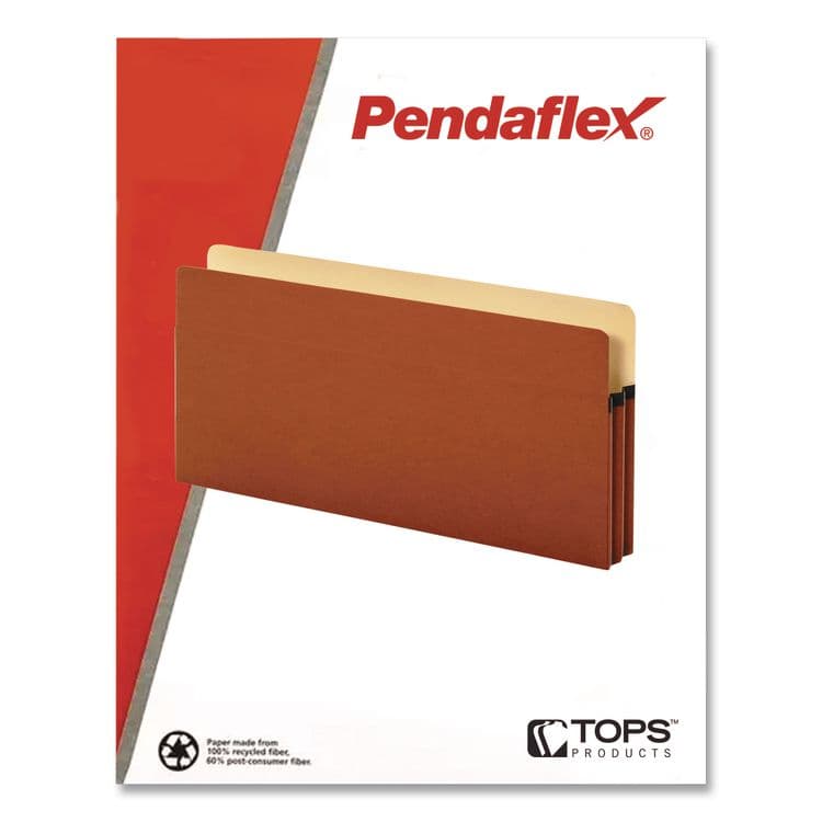 TOPS BUSINESS FORMS Standard Expanding File Pockets, 5.25" Expansion, Legal Size, Redrope, 10/Box (PFX1536GOX) thumbnail 3