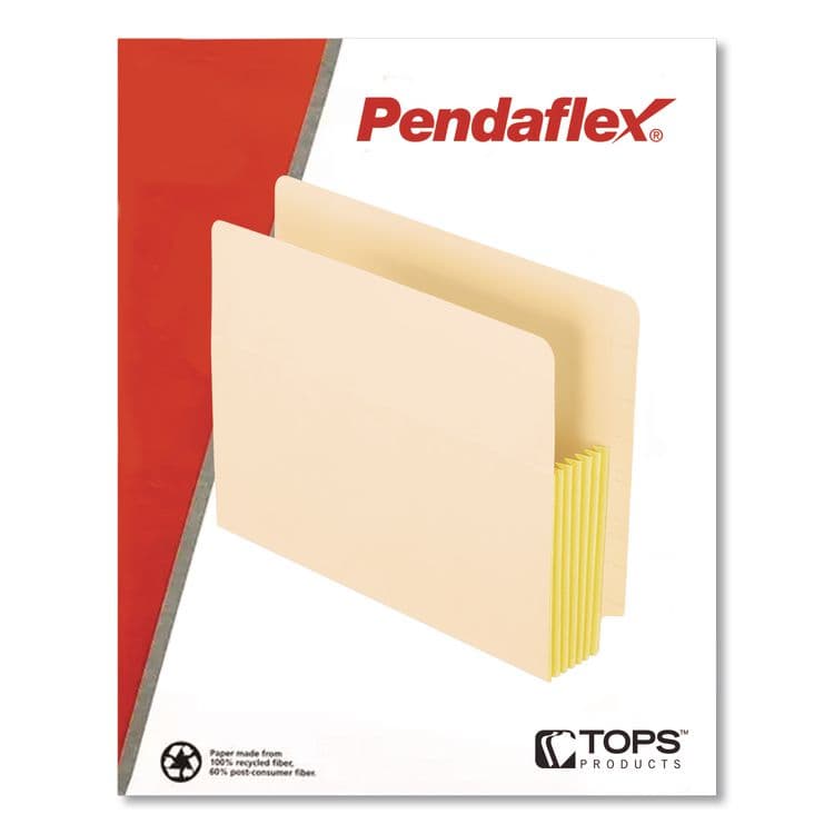 TOPS BUSINESS FORMS Manila Drop Front Shelf File Pockets with Rip-Proof-Tape Gusset Top, 5.25" Expansion, Letter Size, Manila, 10/Box (PFX12823) thumbnail 2