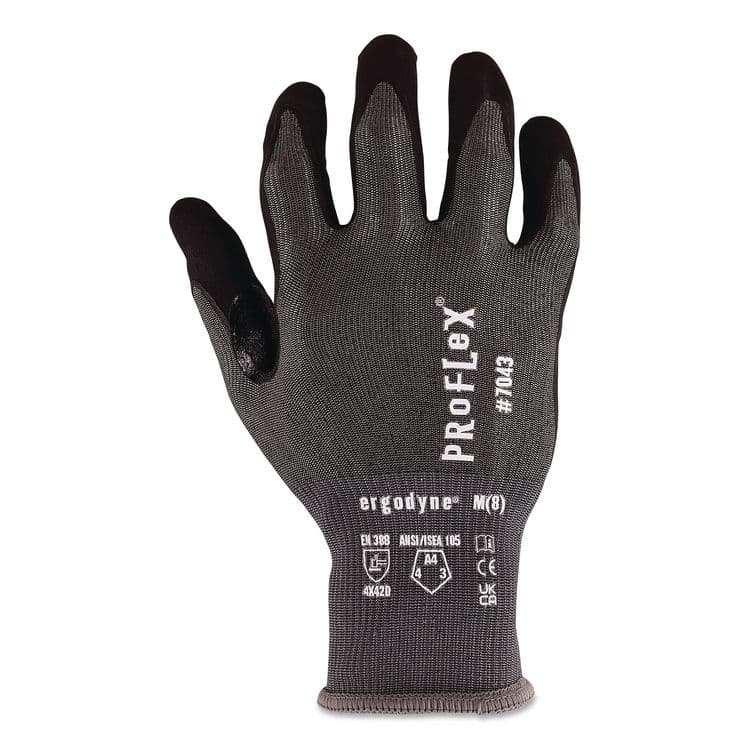 ERGODYNE CORPORATION ProFlex 7043 ANSI A4 Nitrile Coated CR Gloves, EN388: 4X42D, 10" Long, XX-Small (5), Gray, Pair (EGO10520)