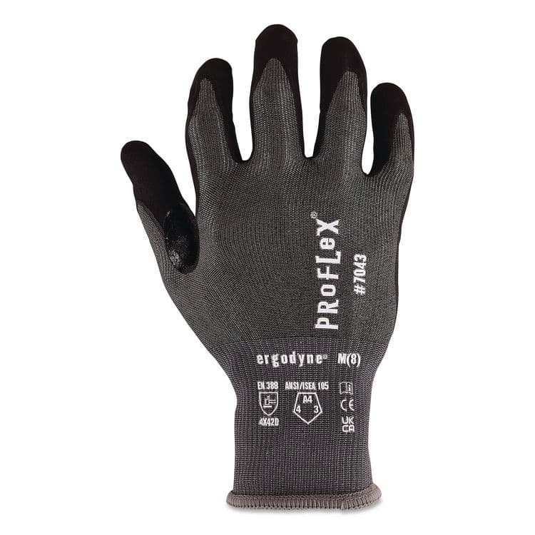 ERGODYNE CORPORATION ProFlex 7043 ANSI A4 Nitrile Coated CR Gloves, EN388: 4X42D, 10" Long, X-Small (6), Gray, Pair (EGO10521)