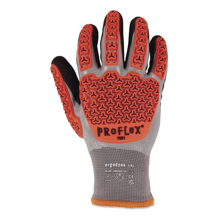 TENACIOUS HOLDINGS, . ProFlex 7521 Thermal Coated Impact-Resistant Gloves: EN 388: 2131X, 11" Long, X-Large (10), Gray, Pair (EGO17645)