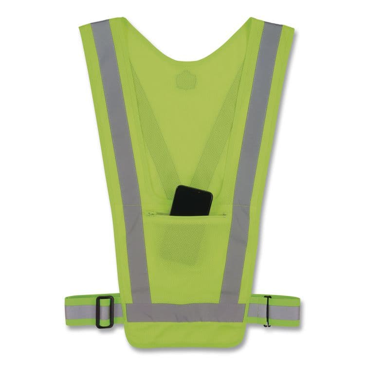 TENACIOUS HOLDINGS, . GloWear 8045X Hi-Vis Safety Vest, Polyester, One Size, Lime (EGO20090) thumbnail 4