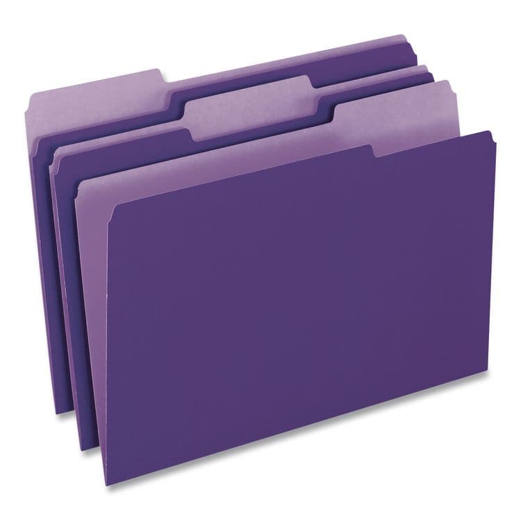 TOPS BUSINESS FORMS Interior File Folders, 1/3-Cut Tabs: Assorted, Letter Size, Violet, 100/Box (PFX421013VIO) thumbnail 2