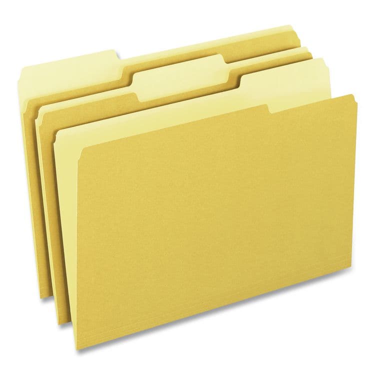 TOPS BUSINESS FORMS Interior File Folders, 1/3-Cut Tabs: Assorted, Letter Size, Yellow, 100/Box (PFX421013YEL) thumbnail 2