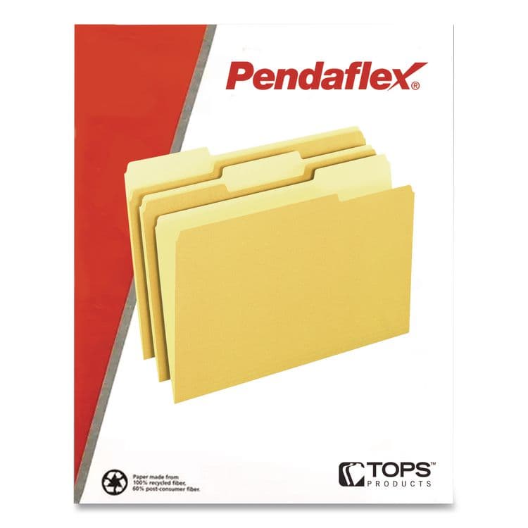 TOPS BUSINESS FORMS Interior File Folders, 1/3-Cut Tabs: Assorted, Letter Size, Yellow, 100/Box (PFX421013YEL) thumbnail 3