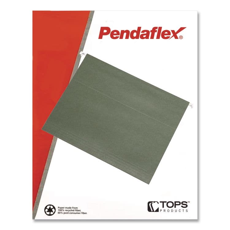 TOPS BUSINESS FORMS Reinforced Hanging File Folders, Letter Size, Straight Tabs, Standard Green, 25/Box (PFX4152) thumbnail 3