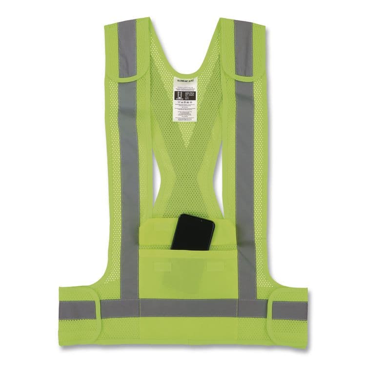 TENACIOUS HOLDINGS, . GloWear 8142BA Type O Class 1 Breakaway Hi-Vis Safety Vest, Polyester, Large/X-Large, Lime (EGO27021) thumbnail 4