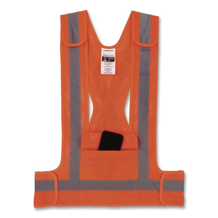 TENACIOUS HOLDINGS, . GloWear 8142BA Type O Class 1 Breakaway Hi-Vis Safety Vest, Polyester, Small/Medium, Orange (EGO27022) thumbnail 4