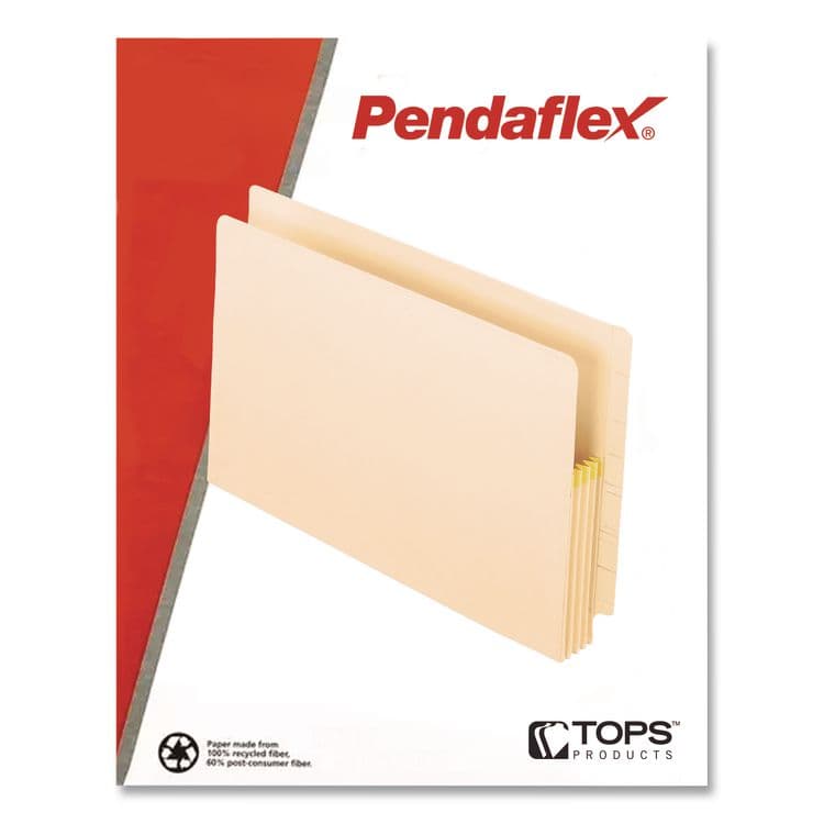 TOPS BUSINESS FORMS Manila Drop Front Shelf File Pockets with Rip-Proof-Tape Gusset Top, 5.25" Expansion, Legal Size, Manila, 10/Box (PFX22823) thumbnail 3
