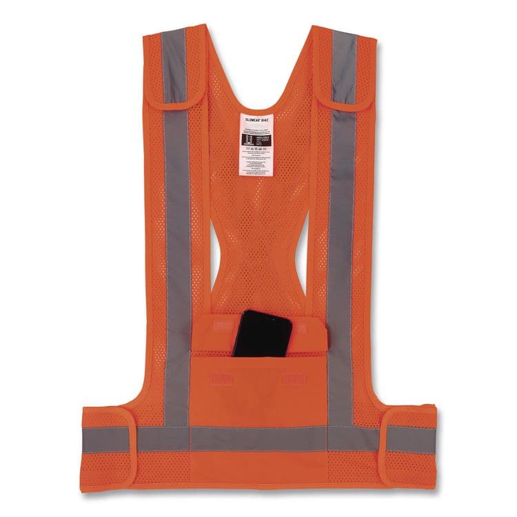 TENACIOUS HOLDINGS, . GloWear 8142BA Type O Class 1 Breakaway Hi-Vis Safety Vest, Polyester, Large/X-Large, Orange (EGO27023) thumbnail 4