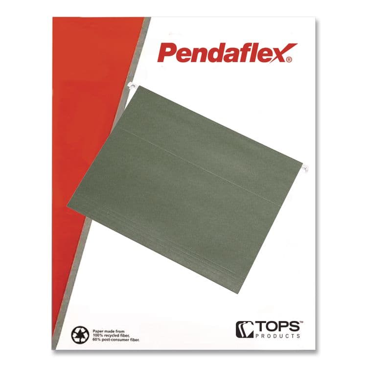 TOPS BUSINESS FORMS Reinforced Hanging File Folders with Printable Tab Inserts, Letter Size, 1/3-Cut Tabs, Standard Green, 25/Box (PFX415213) thumbnail 3