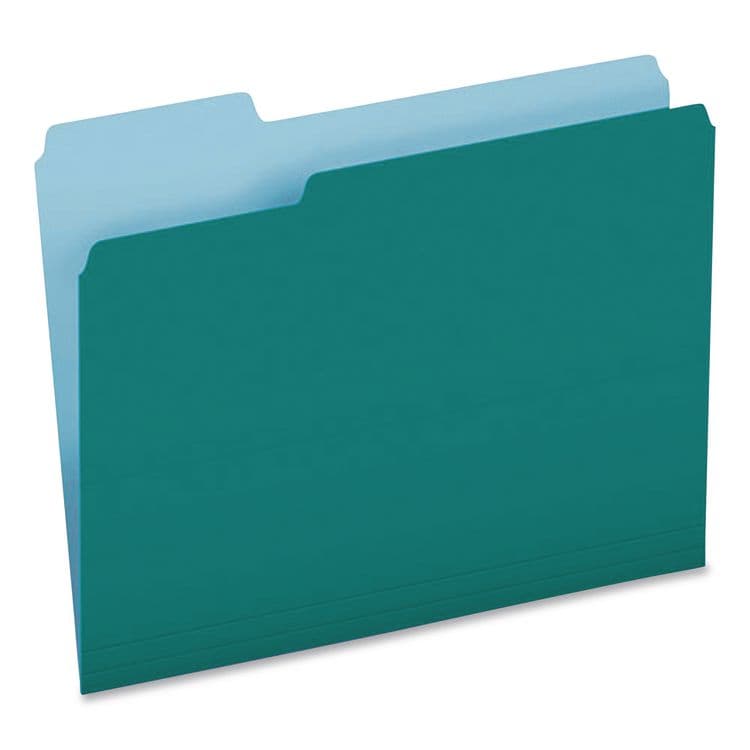 TOPS BUSINESS FORMS Interior File Folders, 1/3-Cut Tabs: Assorted, Letter Size, Aqua, 100/Box (PFX421013AQU) thumbnail 4