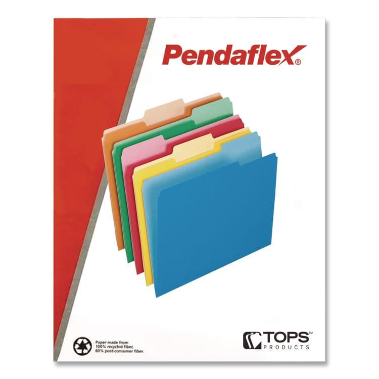 TOPS BUSINESS FORMS Interior File Folders, 1/3-Cut Tabs: Assorted, Letter Size, Assorted Colors: Blue/Green/Orange/Red/Yellow, 100/Box (PFX421013ASST) thumbnail 3