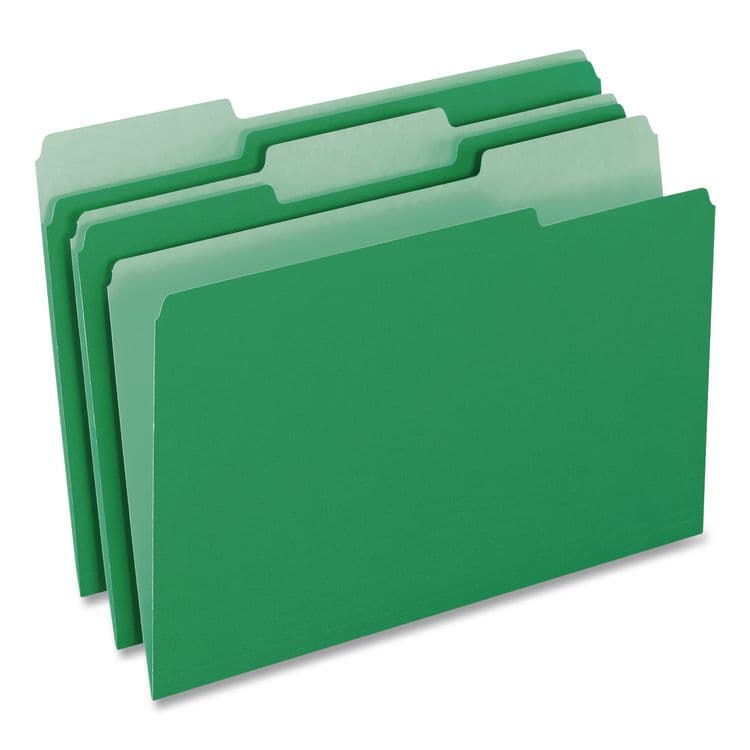 TOPS BUSINESS FORMS Interior File Folders, 1/3-Cut Tabs: Assorted, Letter Size, Bright Green, 100/Box (PFX421013BGR) thumbnail 2