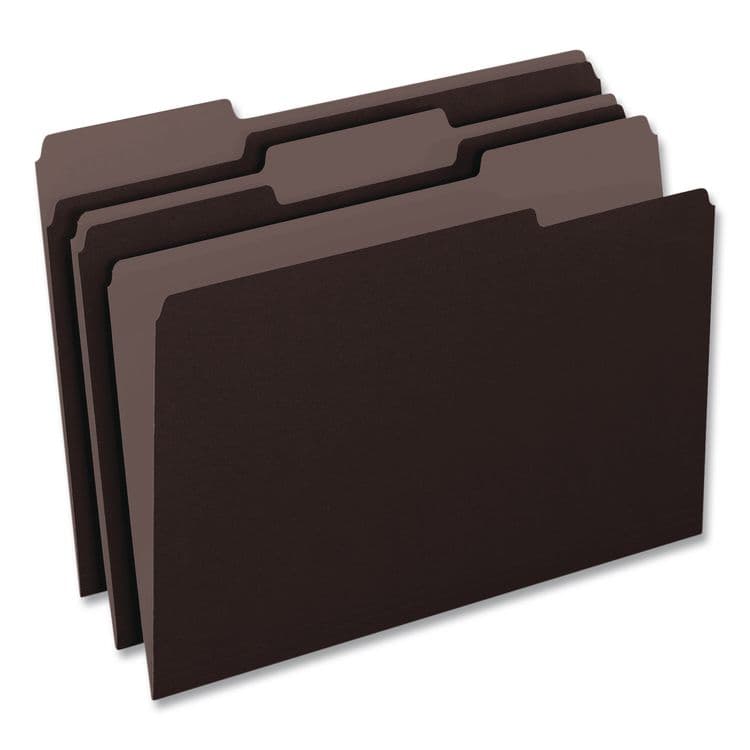 TOPS BUSINESS FORMS Interior File Folders, 1/3-Cut Tabs: Assorted, Letter Size, Black/Gray, 100/Box (PFX421013BLA) thumbnail 3