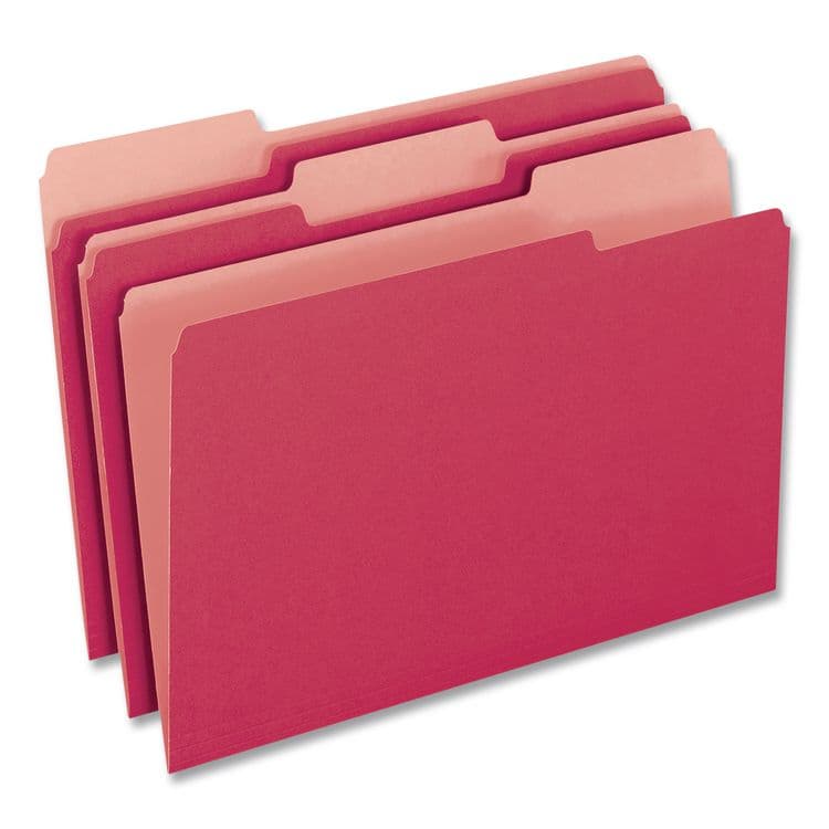 TOPS BUSINESS FORMS Interior File Folders, 1/3-Cut Tabs: Assorted, Letter Size, Burgundy, 100/Box (PFX421013BUR) thumbnail 2