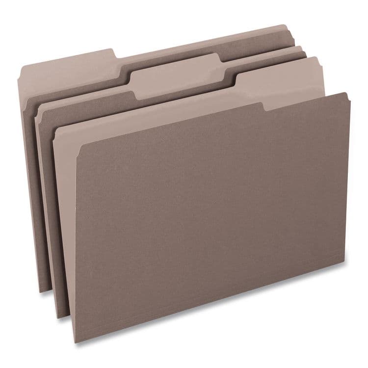 TOPS BUSINESS FORMS Interior File Folders, 1/3-Cut Tabs: Assorted, Letter Size, Gray, 100/Box (PFX421013GRA) thumbnail 2