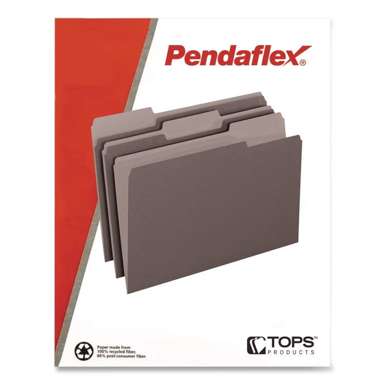 TOPS BUSINESS FORMS Interior File Folders, 1/3-Cut Tabs: Assorted, Letter Size, Gray, 100/Box (PFX421013GRA) thumbnail 3