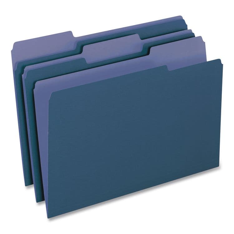 TOPS BUSINESS FORMS Interior File Folders, 1/3-Cut Tabs: Assorted, Letter Size, Navy Blue, 100/Box (PFX421013NAV) thumbnail 2
