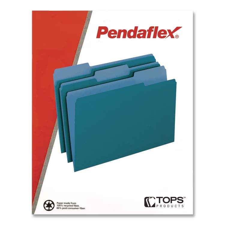 TOPS BUSINESS FORMS Interior File Folders, 1/3-Cut Tabs: Assorted, Letter Size, Navy Blue, 100/Box (PFX421013NAV) thumbnail 3