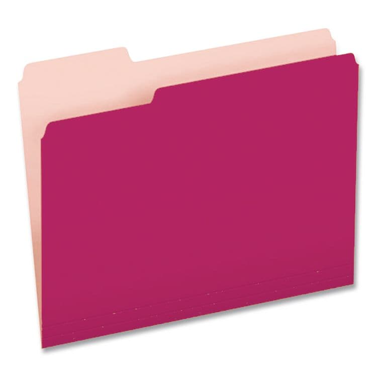 TOPS BUSINESS FORMS Interior File Folders, 1/3-Cut Tabs: Assorted, Letter Size, Pink, 100/Box (PFX421013PIN) thumbnail 4