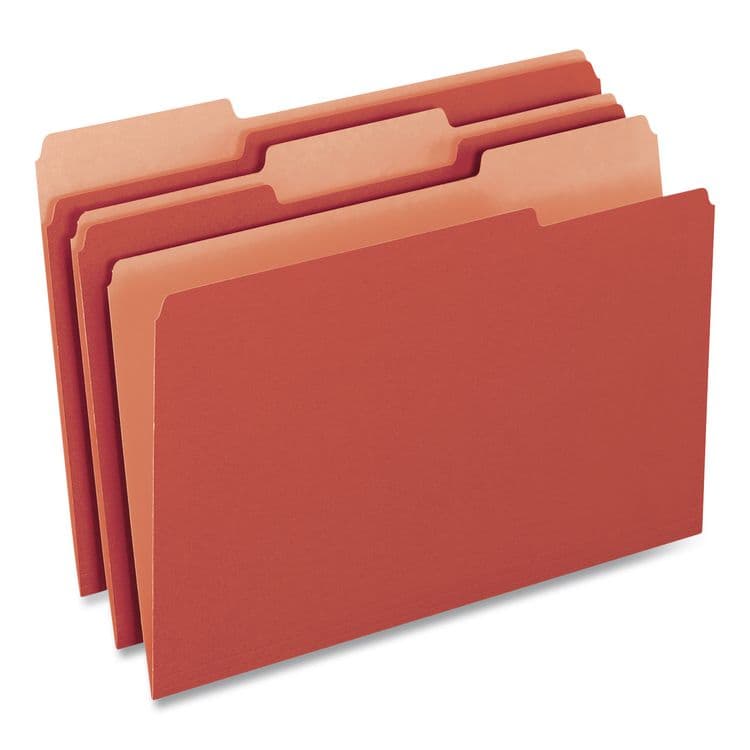 TOPS BUSINESS FORMS Interior File Folders, 1/3-Cut Tabs: Assorted, Letter Size, Red, 100/Box (PFX421013RED) thumbnail 2