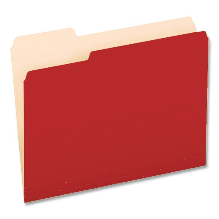 TOPS BUSINESS FORMS Interior File Folders, 1/3-Cut Tabs: Assorted, Letter Size, Red, 100/Box (PFX421013RED) thumbnail 4