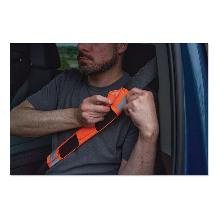 TENACIOUS HOLDINGS, . GloWear 8105 Hi-Vis Seat Belt Cover, 2.17" x 16.54", Orange (EGO29035) thumbnail 3