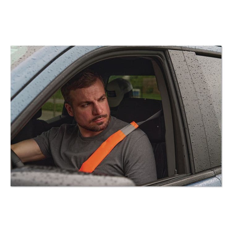 TENACIOUS HOLDINGS, . GloWear 8105 Hi-Vis Seat Belt Cover, 2.17" x 16.54", Orange (EGO29035) thumbnail 4