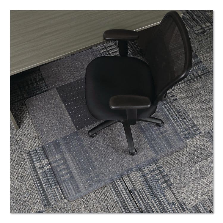 ALERA Studded Chair Mat for Flat Pile Carpeted Floors, Rectangular with Wide Lip, Straight Edges, 45" x 53", Clear (ALEMAT4553CFPL) thumbnail 4