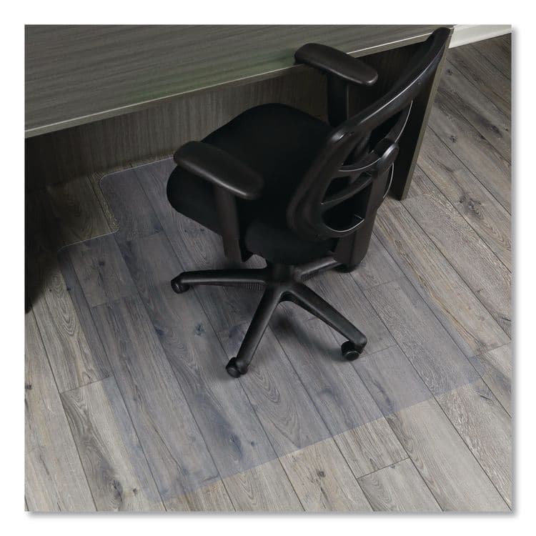 ALERA Non-Studded Chair Mat for Hard Floors, Rectangular with Wide Lip, Straight Edges, 45" x 53", Clear (ALEMAT4553HFL) thumbnail 4