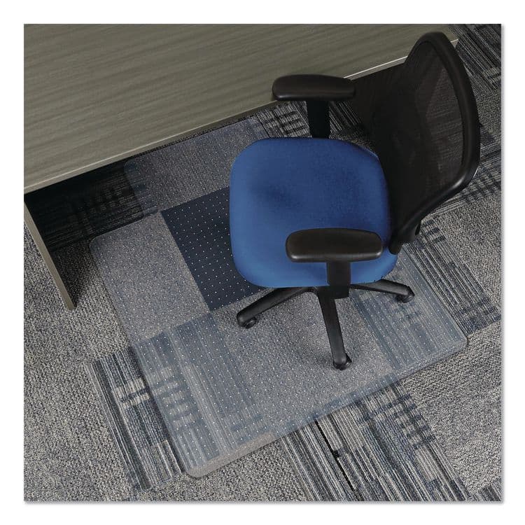 ALERA Studded Chair Mat for Flat to Low Pile Carpeted Floors, Rectangular with Wide Lip, Beveled Edges, 45" x 53", Clear (ALEMAT4553CLPL) thumbnail 4