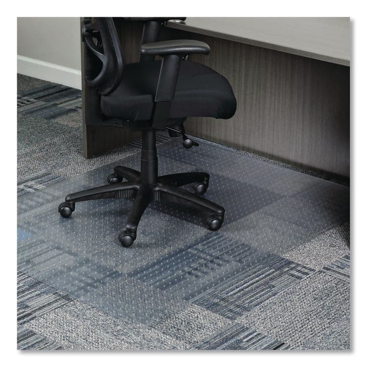 ALERA Studded Chair Mat for Flat Pile Carpeted Floors, Rectangular, Straight Edges, 46" x 60", Clear (ALEMAT4660CFPR)