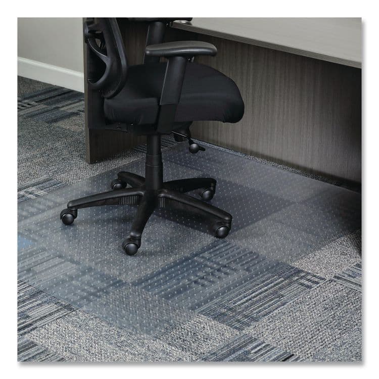 ALERA Studded Chair Mat for Flat to Low Pile Carpeted Floors, Rectangular, Beveled Edges, 46" x 60", Clear (ALEMAT4660CLPR)
