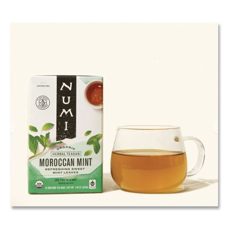 NUMI Organic Teas and Teasans, 1.4 oz, Moroccan Mint, 18/Box (NUM10104) thumbnail 2