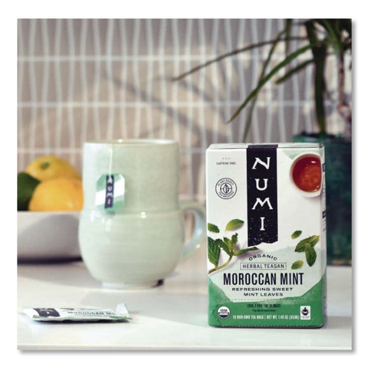 NUMI Organic Teas and Teasans, 1.4 oz, Moroccan Mint, 18/Box (NUM10104) thumbnail 4