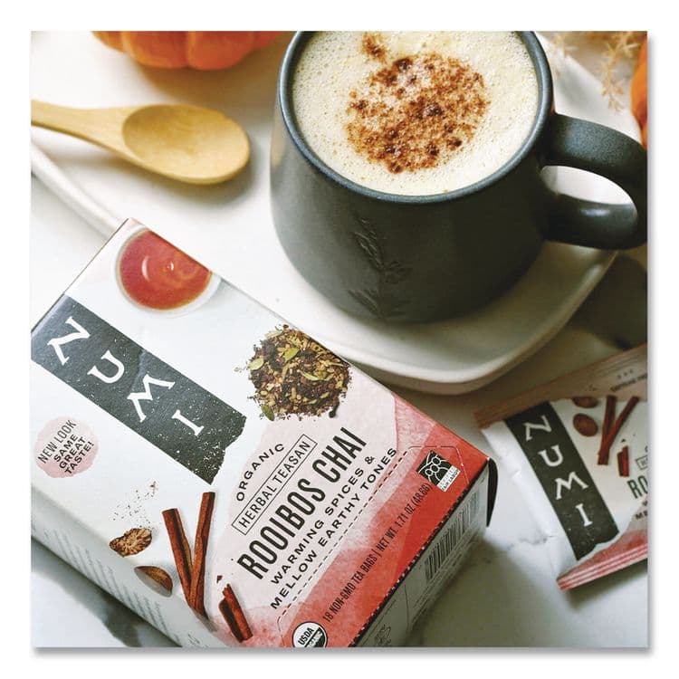 NUMI Organic Teas and Teasans, 1.71 oz, Rooibos Chai, 18/Box (NUM10200) thumbnail 4